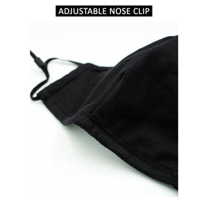 3-Layer Cotton Mask, 100% Cotton Fabric - Reusable & Washable with Inner Pocket for Carbon Filters