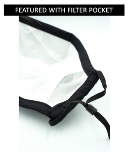 3-Layer Cotton Mask, 100% Cotton Fabric - Reusable & Washable with Inner Pocket for Carbon Filters