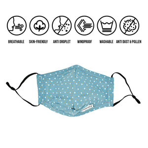 3-Layer Cotton Mask, 100% Cotton Fabric - Reusable & Washable with Inner Pocket for Carbon Filters